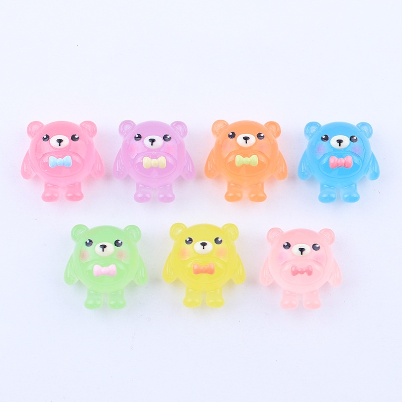 Luminous Bear Fresh Creative Diy Cream Glue Mobile Phone Case Headdress Hairpin Resin Accessories Shoe Buckle Jewelry Material