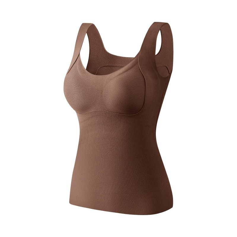 7 AAntibacterial Double-sided Brushed Cationic Warm Vest Heating Patch With Built-in Chest Pad,No Need To Wear Underwear,Seamless Autumn Clothes
