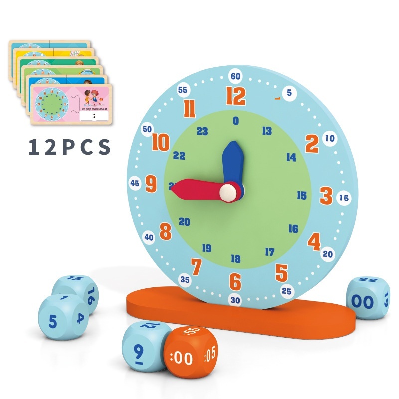 Cpc Children's Montessori Cognitive Learning Toys Clock Recognition Teaching Aids Mathematics First Grade Learning Time Clock