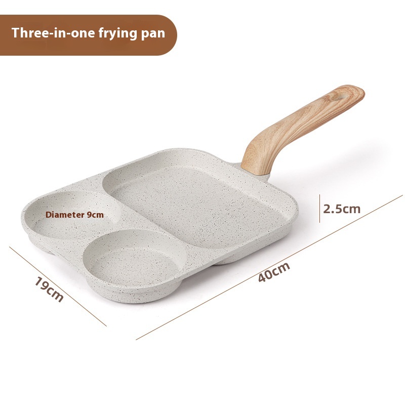 Three-in-one Omelette Artifact Non-stick Breakfast Omelette Pan Flat-bottomed Egg Burger Pan Home Steak Frying Pan