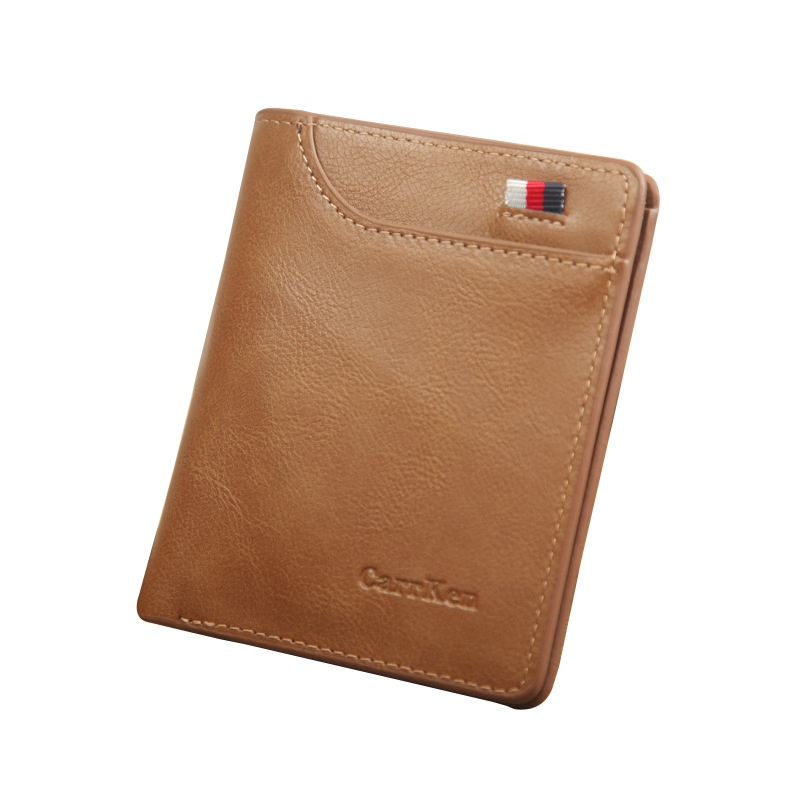 Hengsheng Men's Wallet Short Retro Vertical Oil Leather Wallet European And American Wallet Man