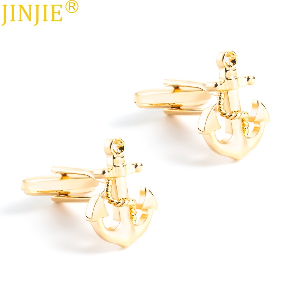 Electroplating Gold Anchor Copper Metal Cufflinks Foreign Trade Men's French Shirt Cufflinks