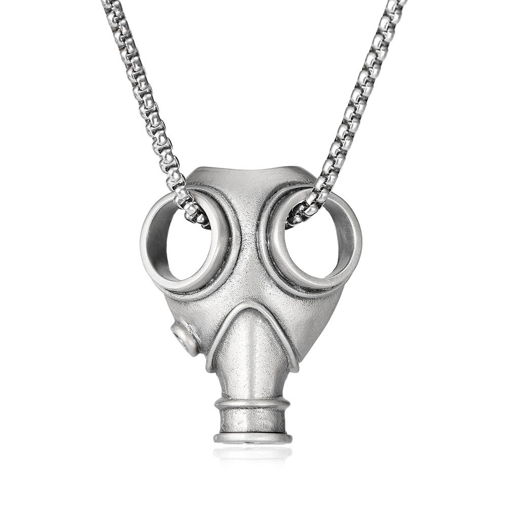 Steampunk Men's Necklace Stainless Steel Gas Mask Hip Hop Pendant European And American Style Simple Jewelry