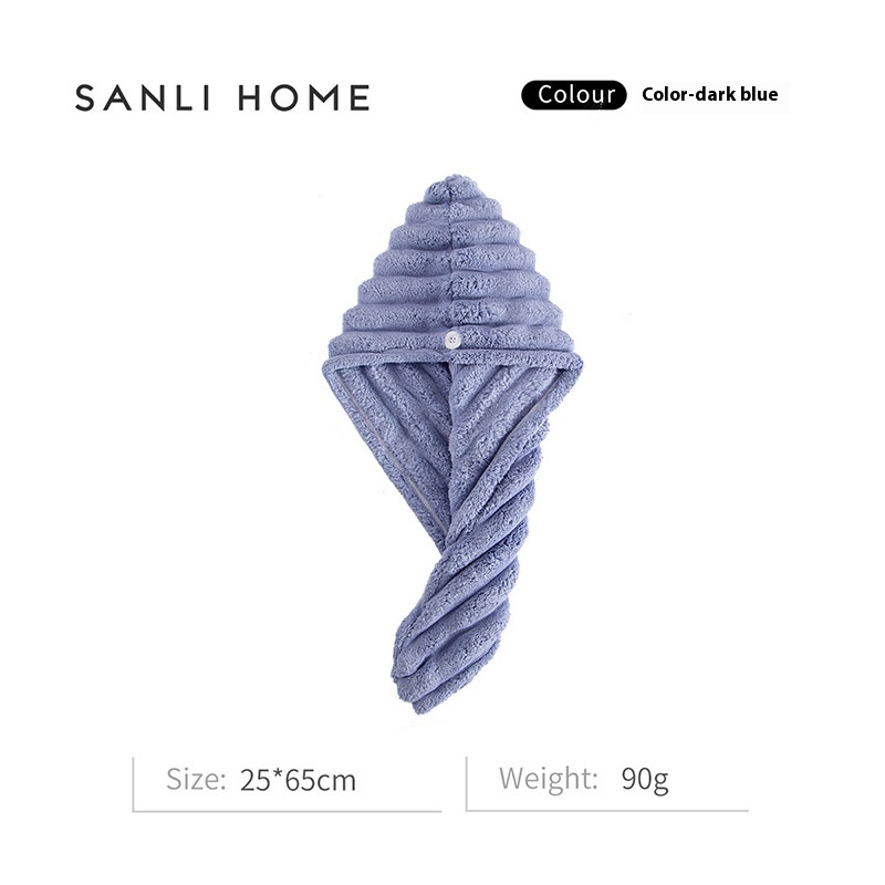Sanli Towel Style Dry Hair Cap Big Wave Dry Hair Cap Three-dimensional Vertical Stripe Dry Hair Cap Adult Bath Shower Cap