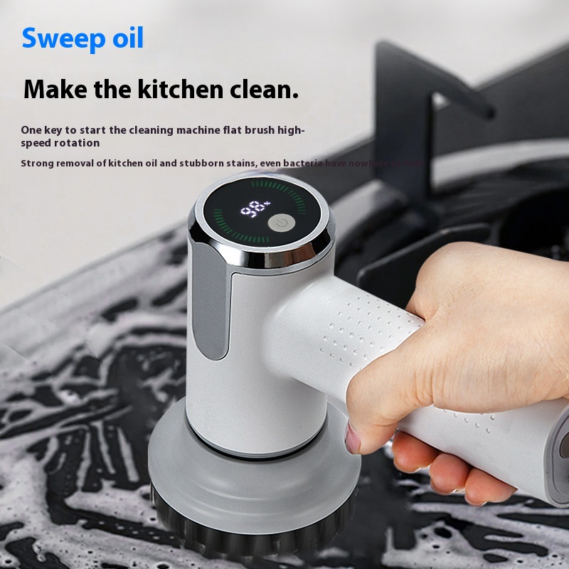 Q2 Electric Cleaning Brush Household Multifunctional Handheld Wireless Large Torque Large Capacity Replaceable Brush Head