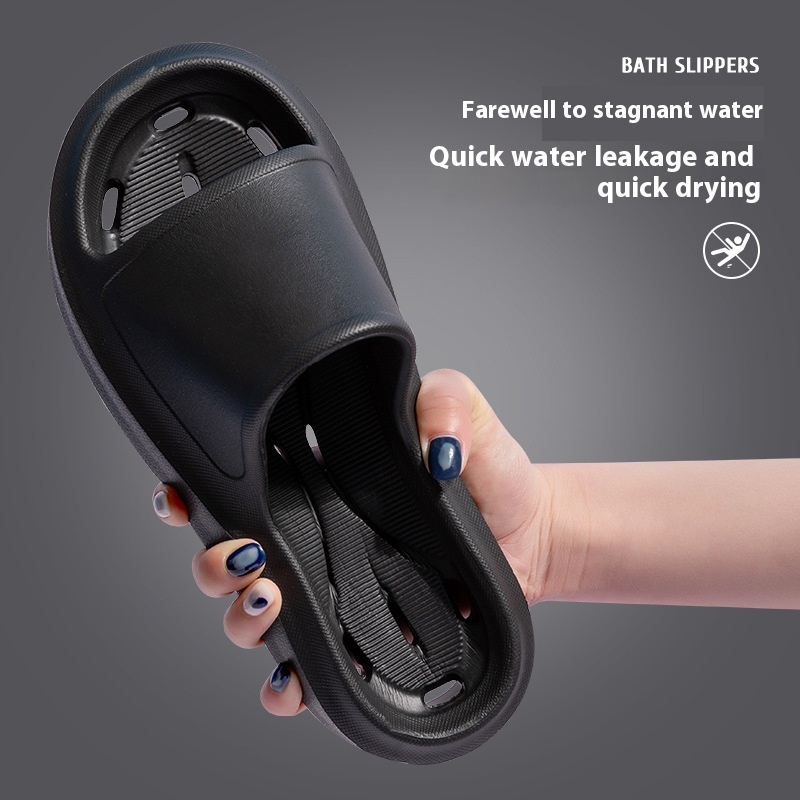Bathroom Slippers Women Summer Indoor Home Style Water Leakage Quick-drying Bath Anti-slip Household Eva Slippers Men