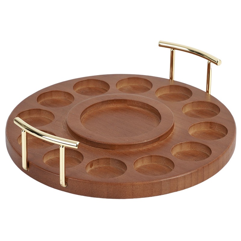 Chinese Style White Wine Cup Rack Small Wine Glass Storage Rack Kung Fu Tea Rack Home Creative Ornaments Solid Wood Cup Rack