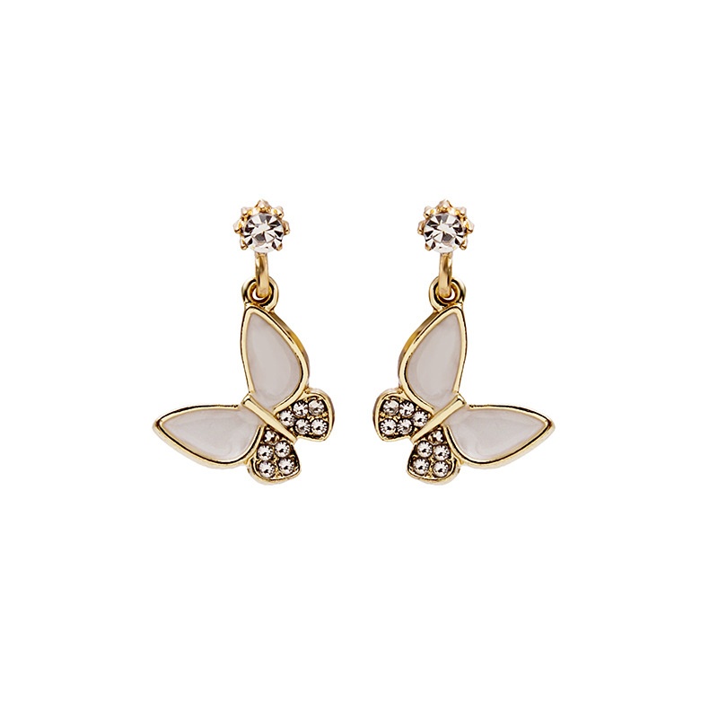 925 Silver Needle Super Fairy Small Shell Butterfly Earrings Korean Dongdaemun Simple Cold Style Short Earrings Earrings