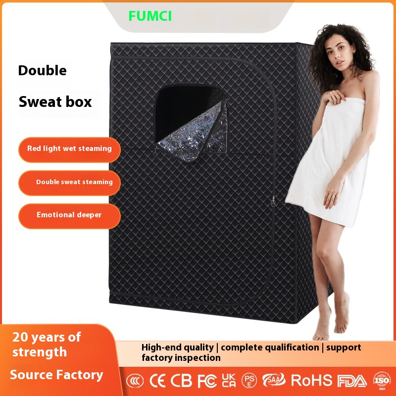 Couple's Sweat Steam Box Explosive Household Mobile Fully Closed Sauna Room Bath Box European And American Red Light Sweat Steam Box Product