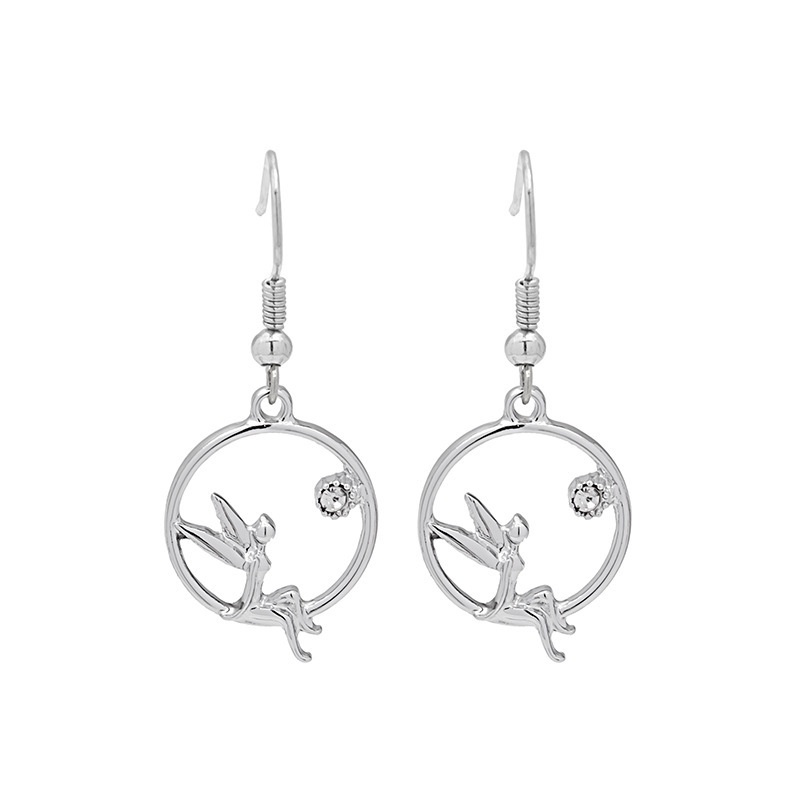 Japanese And Korean Simple Fresh Alice Circle Earrings Versatile Exquisite Fairy Wings Fashion Earrings