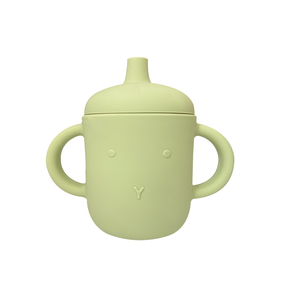 Baby-specific Silicone Water Cup Anti-fall Food-grade Children's Learning To Drink Water Cup Handle Anti-choking Duckbill Cup