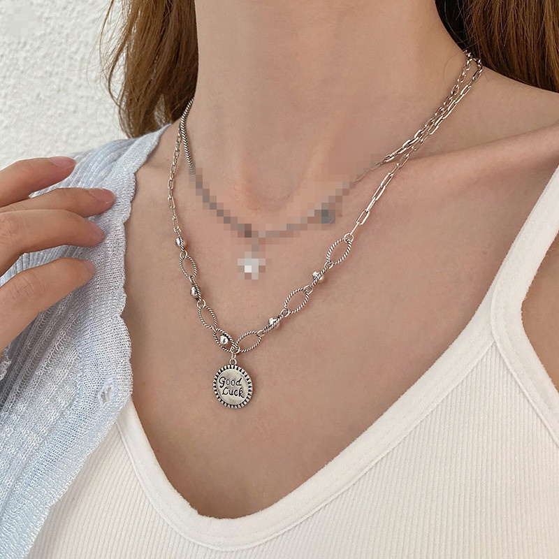 Summer YRetro GOODLUCKNecklace Women Temperament Star Clavicle Chain Simple Student Men And Women