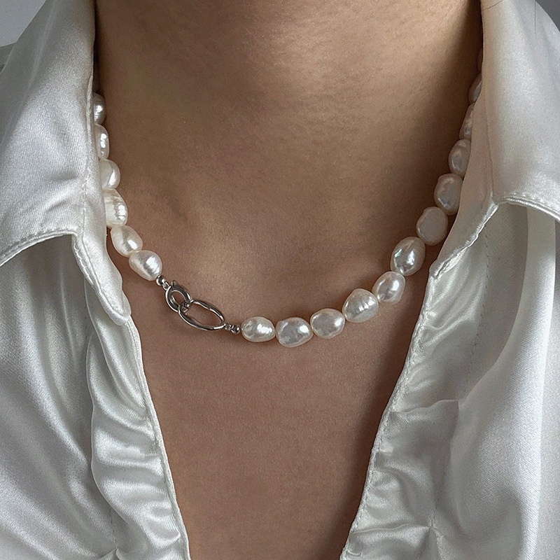 Irregular Baroque Pearl Necklace Women14k Gold-filled French High-end Natural Freshwater Pearl Necklace Autumn And Winter