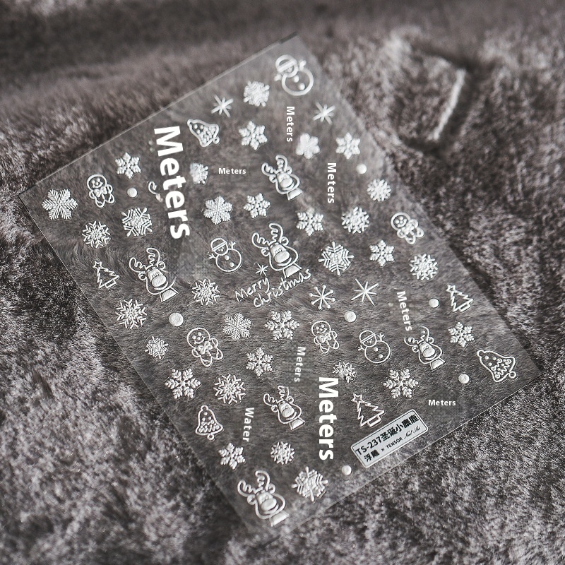 Magico Ferrite Japanese5 DRelief Nail Stickers Pro Frosted Thin And Transparent Three-dimensional Nail Art Christmas Little Elk TS237