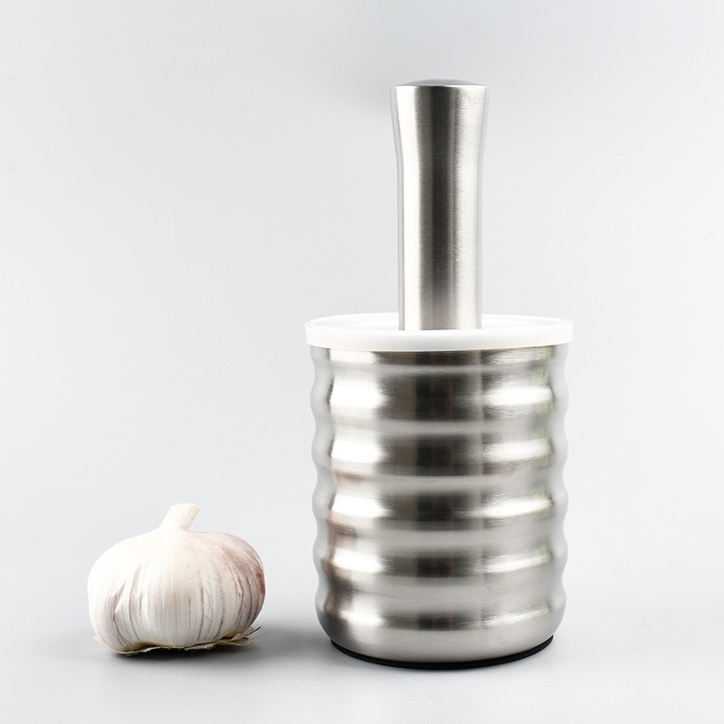 Kitchen Manual Garlic Mortar Masher, Medicine Jar, Garlic Grinder, Medicine Cup,304 Stainless Steel Garlic Paste
