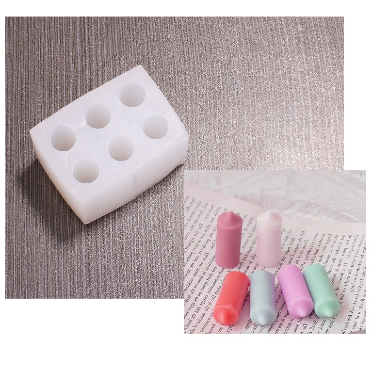 韩风6连迷你蜡烛硅胶模具 Diy派对装饰手工模具