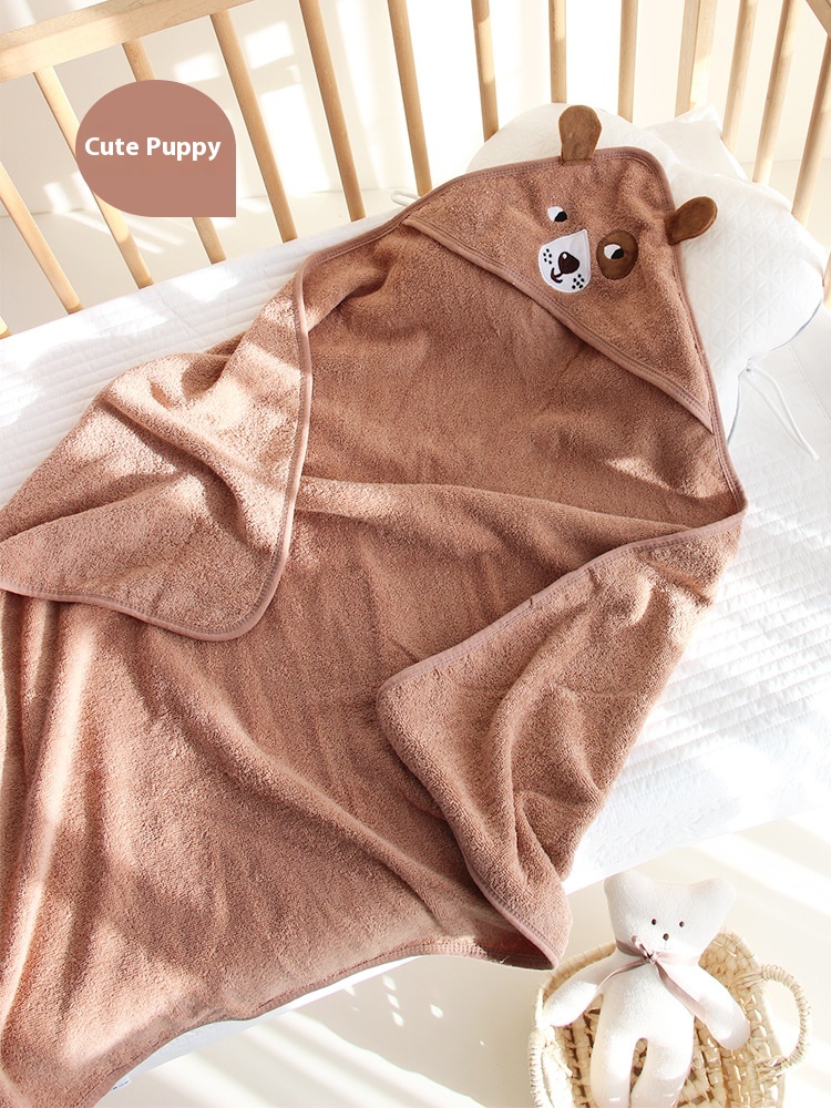 Cotton Baby Bath Towel Absorbent Cute Cartoon Children's Hooded Cloak Thickenedborn Baby Hooded Blanket