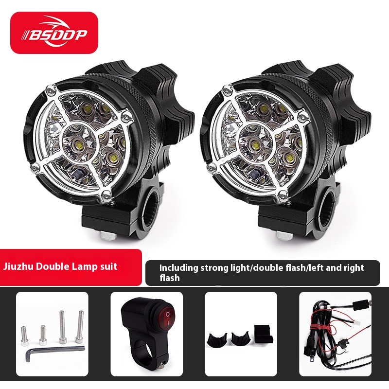 Motorcycle Headlight9 Beads Barrel External Flash Light Light LEDHeadlight6 Beads Combination