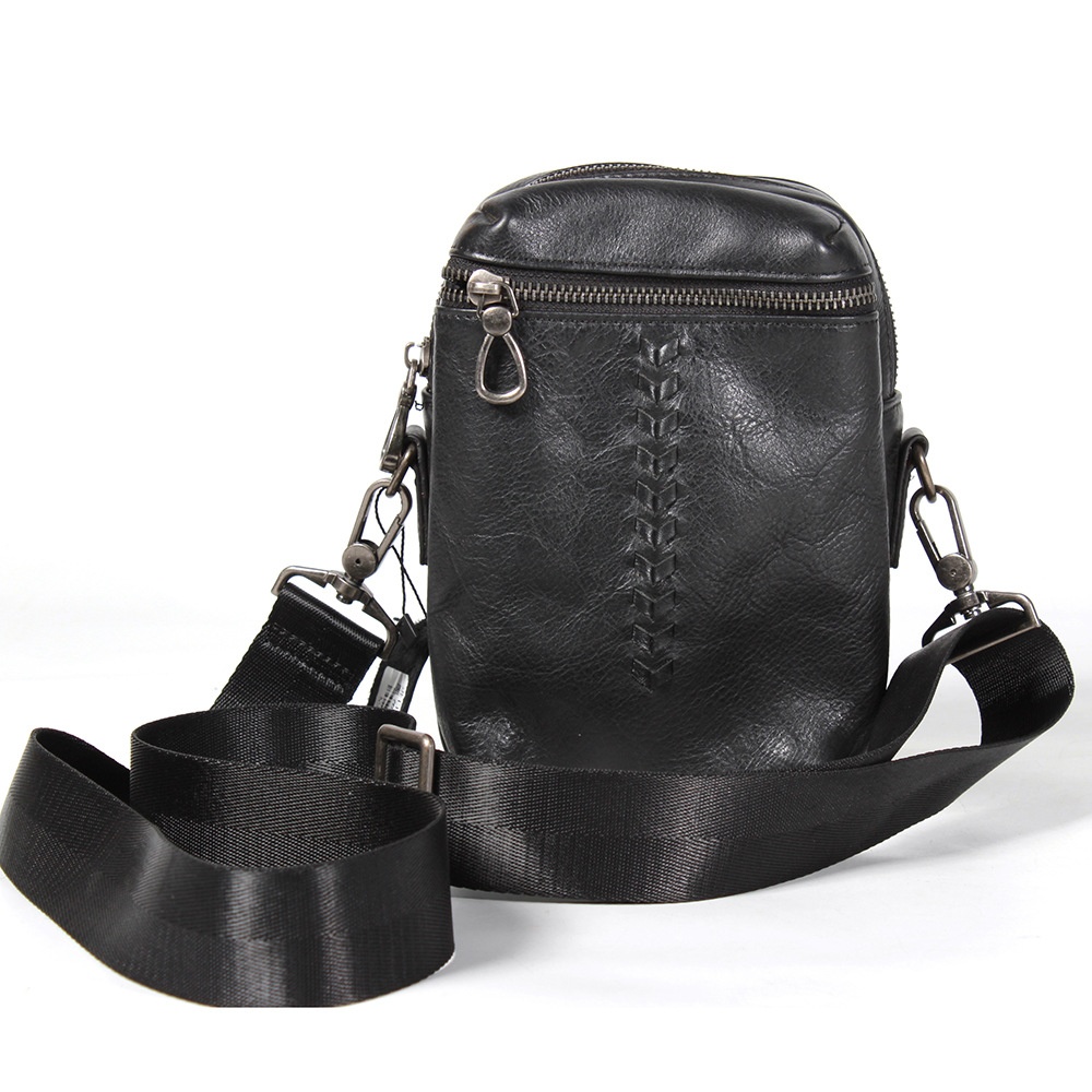 Genuine Leather Men's Bag Shoulder Messenger Bag Business Backpack Cowhide Messenger Bag Vertical Styley Men's Casual Bag