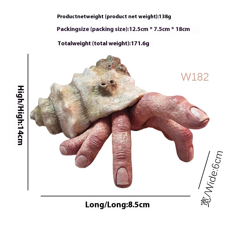 Finger Parasitic Crab Horror Snail Resin Ornaments Halloween Gift Garden Decorations Creative Ornaments