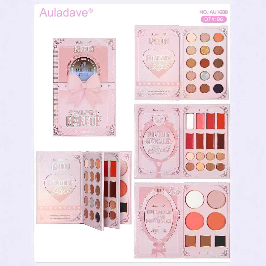 Foreign Trade Three-layer Makeup Eye Shadow Plate Book Book Milk Tea Eye Shadow Plate Jiugongge Eye Shadow Matte Pearl