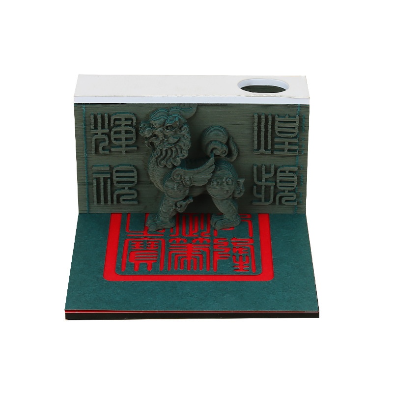 Kirin3 DThree-dimensional Notepad Note Paper Gift Gift Paper Sculpture Shape Custom Paper Brick Lion Three-dimensional Building