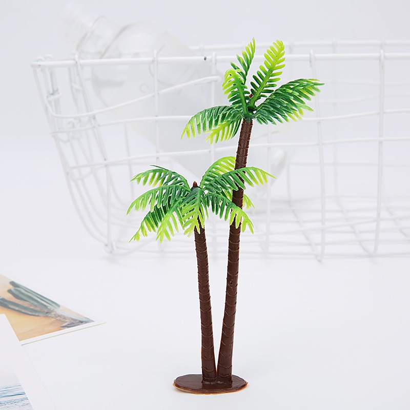 Mochu Simulation Water Grass Plant Sand Table Model13 CMMini Coconut Tree Cake Decoration Baking Props Flower Art