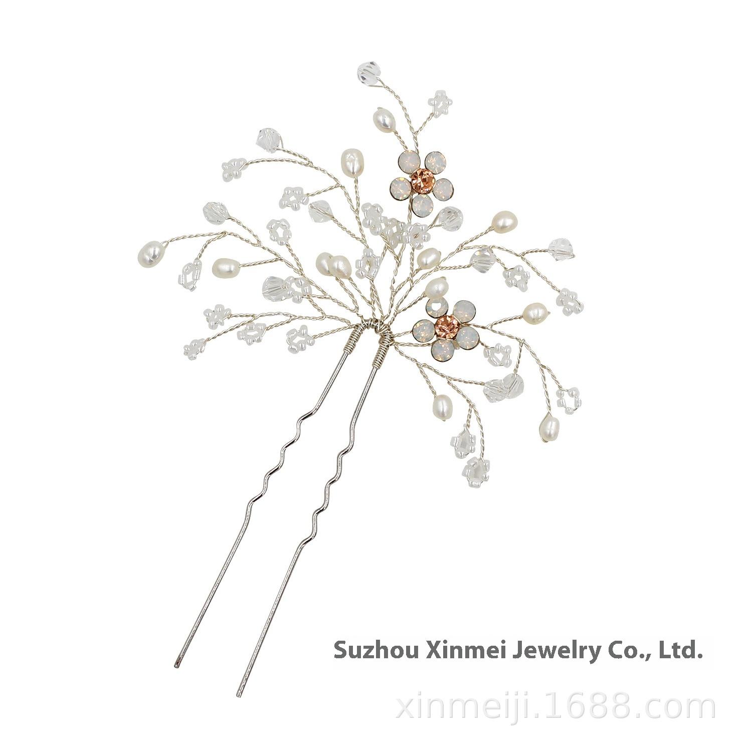 O357 Exquisite Beaded Bridal Hair Fork Freshwater Pearl Protein Diamond Hair Accessories Bridal Wedding Accessories