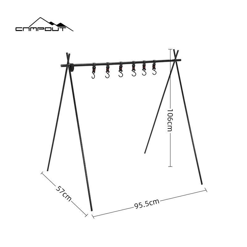 CAMPOUTOutdoor Camping Rack Aluminum Alloy Folding Tripod Large Rack Lightweight Clothes Drying Rack