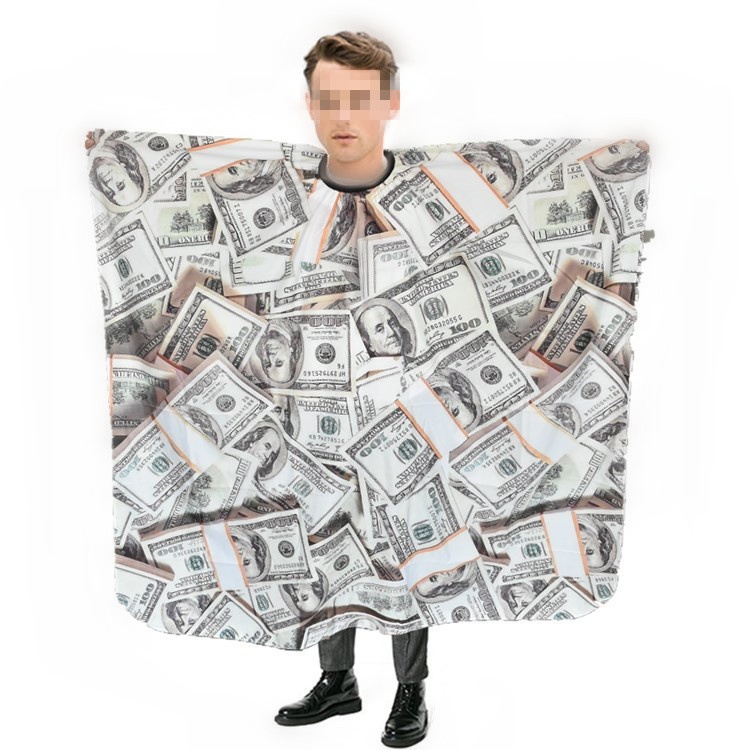 Barber Barber Apron Hair Cutting Apron Hairdressing Tools Hair Salon Waterproof Baking Oil Apron Dollar Printed Apron