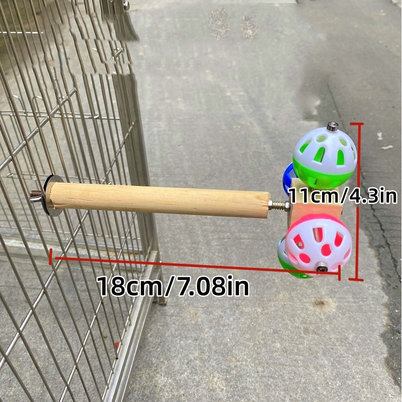 Parrot Toys Rotating Bell Chewing Bell Educational Bird Stand Stick Stand Rod Bird Supplies Utensils Bird Supplies Bird Toys