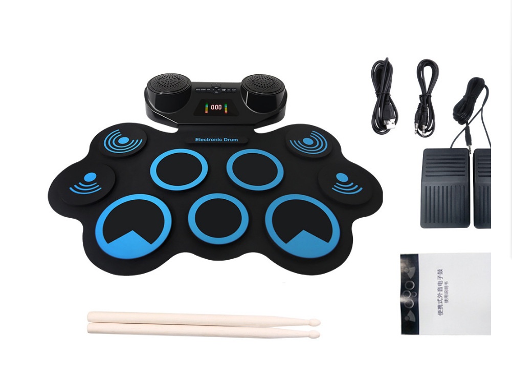 Hand-rolled U S B Electronic Drum Portable Drum Practice Drum Folding Silicone Hand-rolled Electronic Drum Jazz Drum