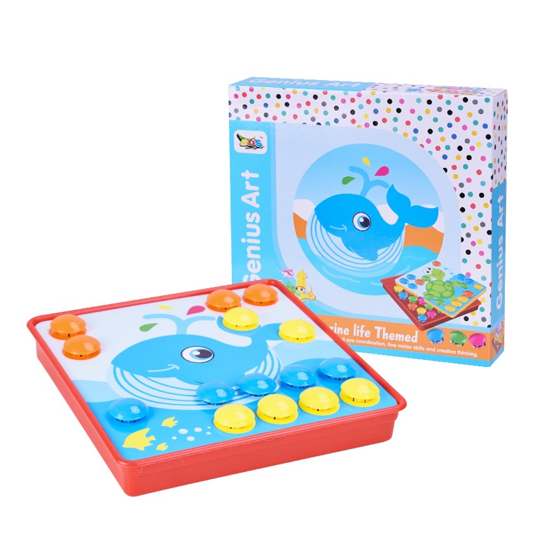 Children's Button Mushroom Nail Puzzle Color Plug-in DIYKindergarten Learning Baby Puzzle Enlightenment Early Education Toys