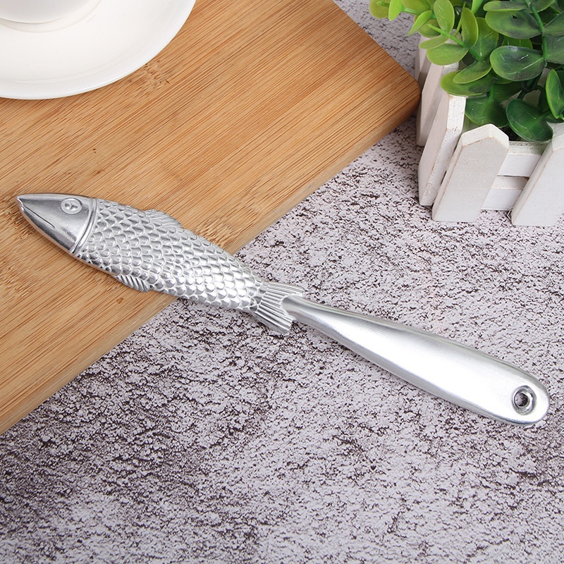 Aluminum Alloy Manual Fish Scale Planer Kill Fish Scales Kitchen Gadget Creative Fish Shaped Scraper Gift