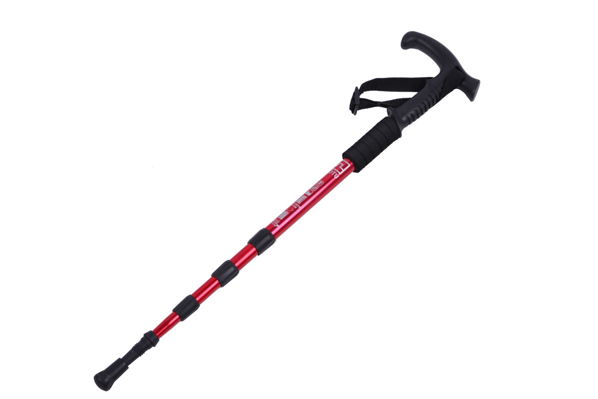 Concave And Convex Aluminum Alloy T-handle Trekking Pole Camping Curved Handle Crutch Outdoor Ski Pole AT7555