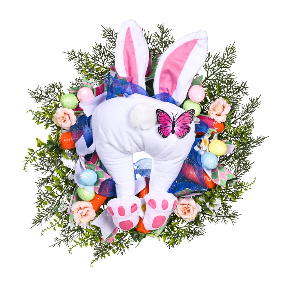 Easter Decoration Bunny Wreath Decoration Easter Wreath Home Decoration Props