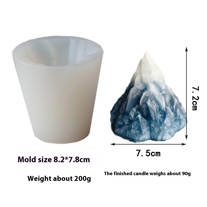 Handmade Candle Ornaments Nordic Style Iceberg Snow Mountain D I Y Aromatherapy Candle Plaster Cake Baking Silicone Mold