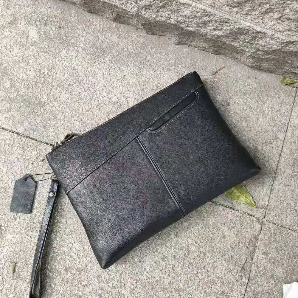 Men's Bag First Layer Cowhide Envelope Bag Men's Handbag Hand-held Genuine Leather Underarm Casual Wrist Bag