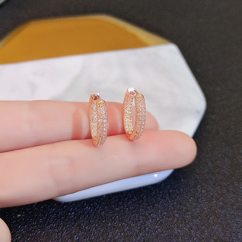 High-grade Earrings Rose Gold Earrings Autumn And Winter Niche Design Oval Earrings Female Fashion Earrings