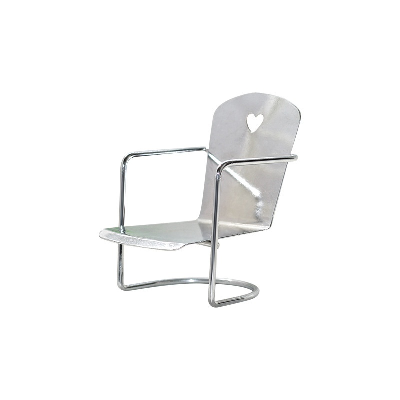 Dollhouse Accessories Model Sand Table Ornaments Model Miniature Decoration Home Furniture Iron Art Mini Iron Chair M107