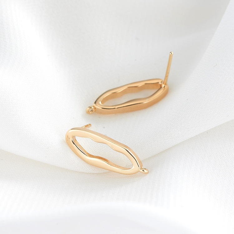 Copper Plated14 KReal Gold Simple Geometric Niche Design S925 Silver Needle Earrings Earrings For Women