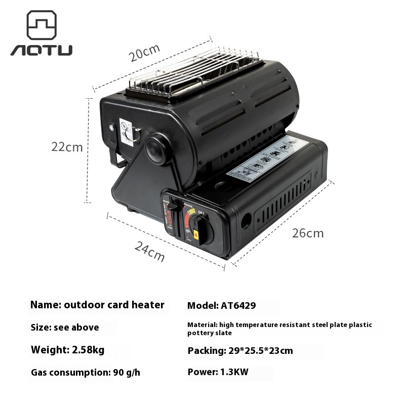 Outdoor Heating Artifact Tent Cassette Stove Heating Stove Gas Liquefied Gas Ice Fishing Non-electric Heater Camping