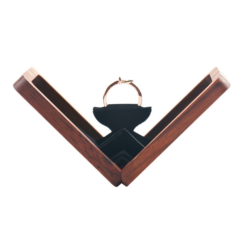 Creative Ring Box Wooden Ring Box Ring Storage Box Proposal Engagement Wedding Holiday Love Gift