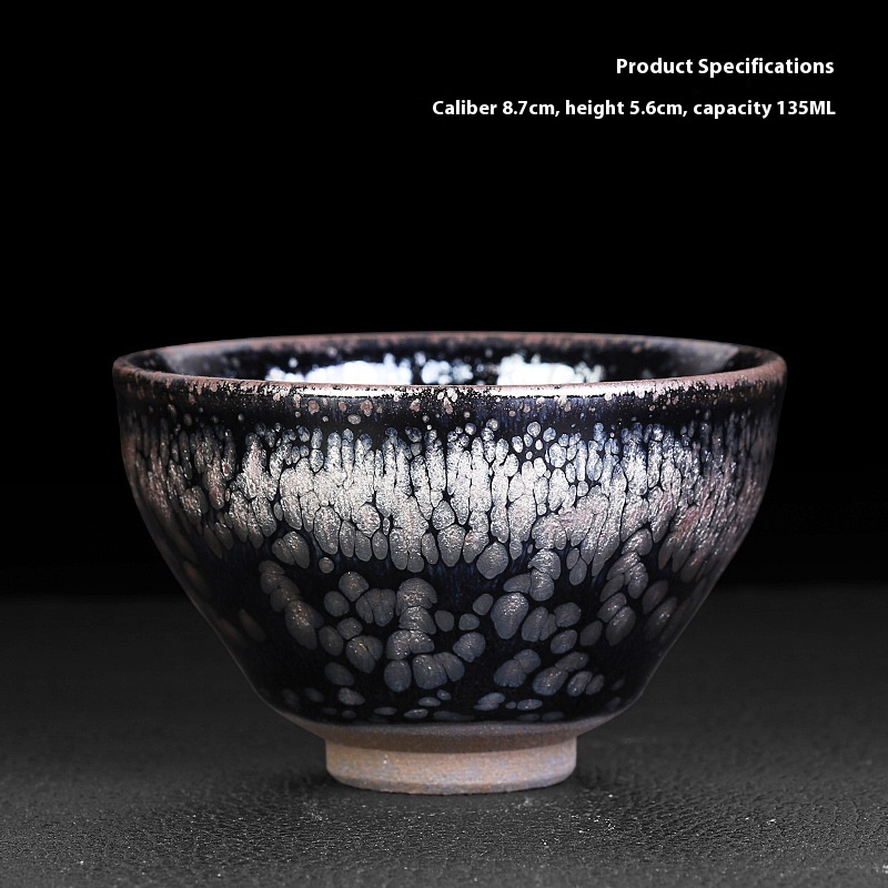 Oil Drop Cup Jianzhan Large Size Jian Kiln Pure Handmade Tea Cup Master Cup Single Cup Famous Artist Yaobian Tianmu Tea Cup