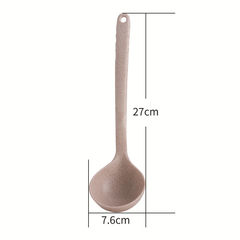 Wheat Straw Soup Spoon Household Long Handle Porridge Spoon Kitchen Plastic Kitchenware Thick Large Porridge Spoon