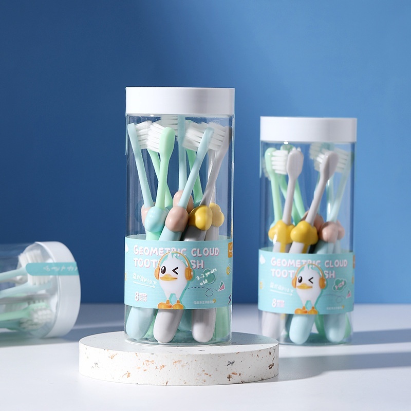 Rice Choose Soft Hair Children's Toothbrush 8 Barreled 3-12 Years Old Baby Cartoon Cloud Soft Hair Toothbrush S Batch