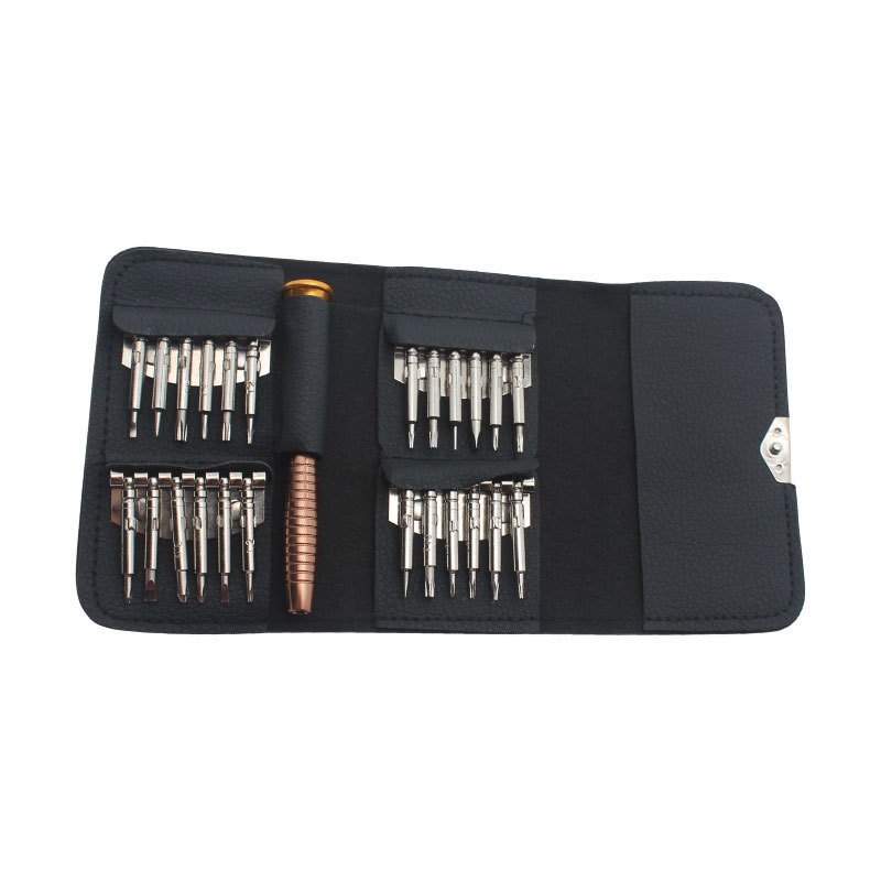 25 In1 Multi-function Leather Case Manual Screwdriver Bit Set Glasses Mobile Phone Notebook Repair Tool