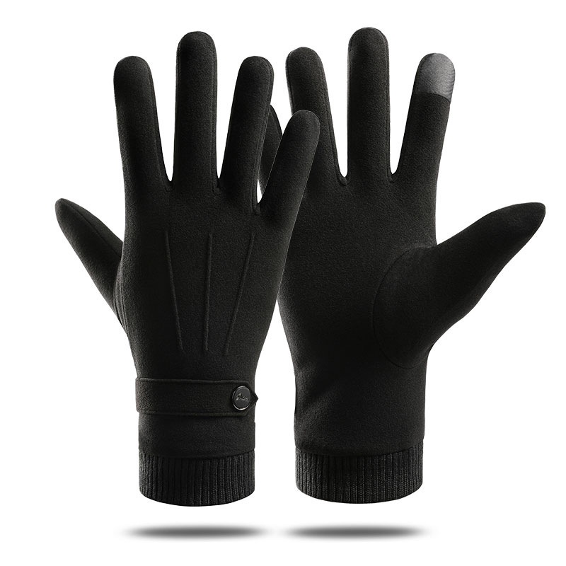 Warm Gloves Men's Winter0604 German Velvet Autumn And Winter Driving Outdoor Cycling Plus Velvet Touch Screen Gloves Men