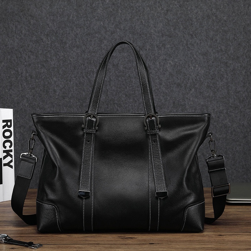 Shihua Eden Business Leather Hand-held Casual Briefcase Men's Shoulder Messenger Handbag One Piece Drop Shipping