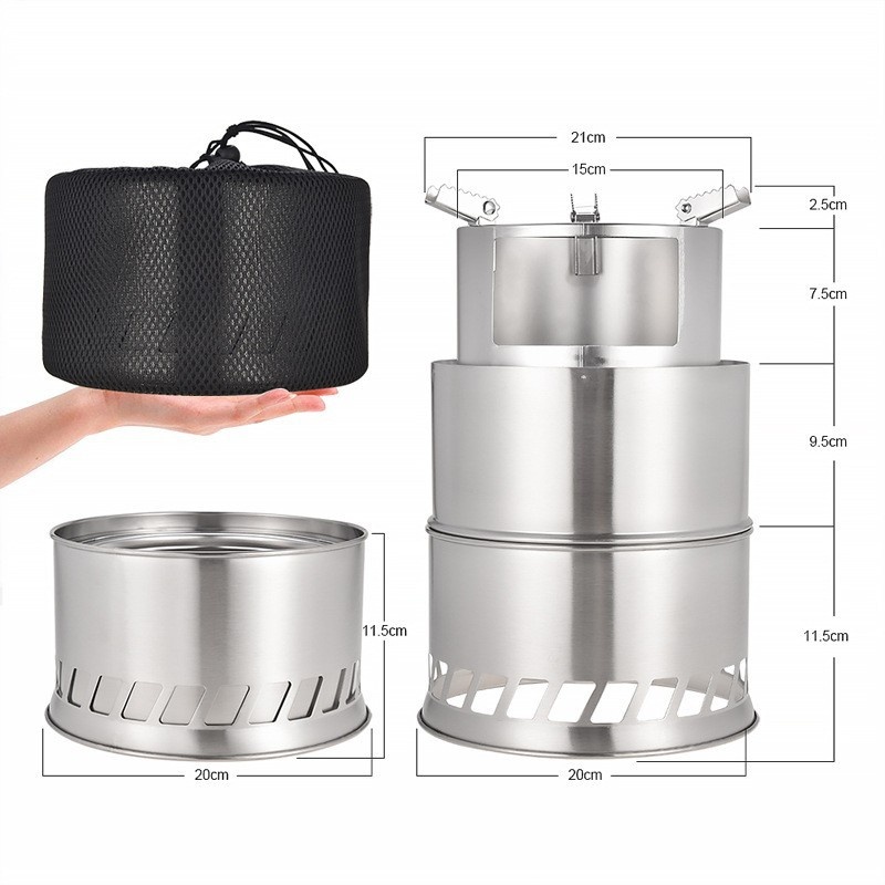 Concave And Convex Large Outdoor Wood Stove Portable Firewood Gasification Stove Picnic Barbecue Stove Folding Windproof Picnic Stove